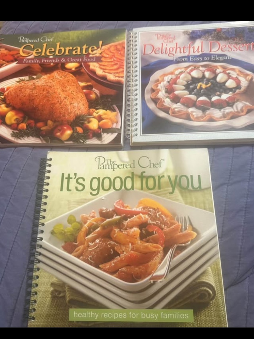 The Pampered Chef lot of 3 cookbooks  It's Good for You Cookbook - Green Cover